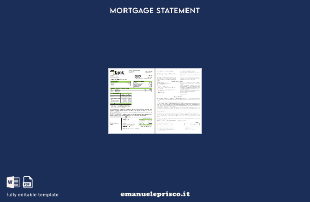 stile verificato Estratto conto ipotecario della Czechia Air bank, pagine, model